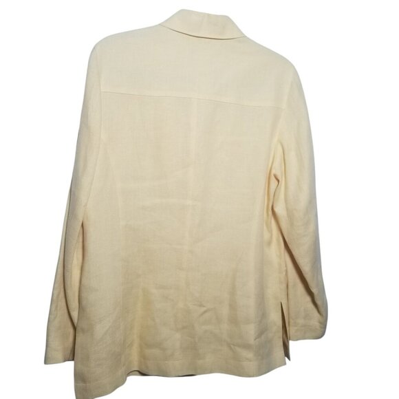 Talbot's Women's Pastel Yellow Irish Linen Blazer Sz 10 - Picture 2 of 5